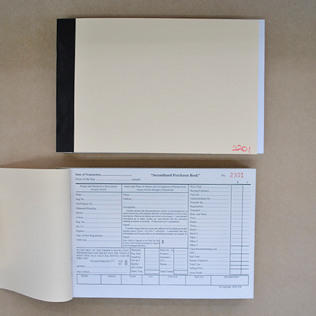 S38 - Second-hand Dealers Book with Stock Card